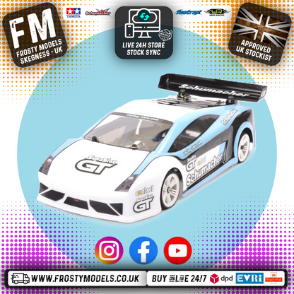 SUPASTOX GT12 1/12 SCALE (FITS ATOM) (CLEAR LEXAN) Lambo Body Shell - G906 (200mm wheelbase / 164mm wide)