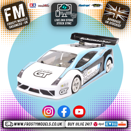 SUPASTOX GT12 1/12 SCALE (FITS ATOM) (CLEAR LEXAN) Lambo Body Shell - G906 (200mm wheelbase / 164mm wide)