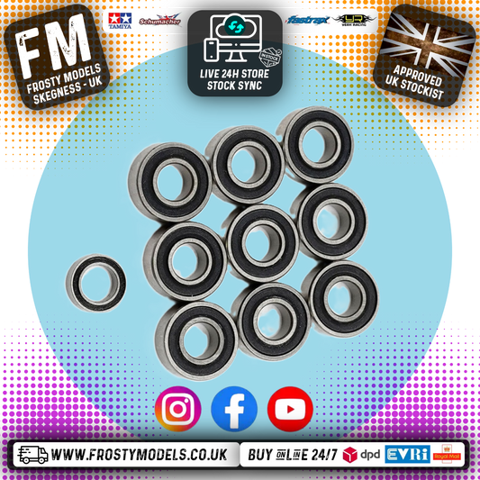YEAH RACING - Steel Bearing Set (10pcs) For Tamiya Lunch Box / Grasshopper II / Hornet - YBS-0030