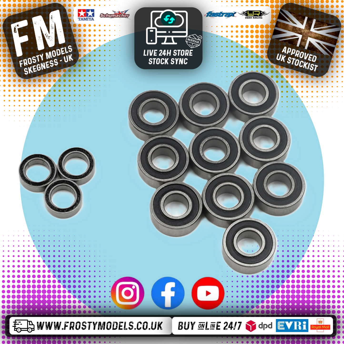 Yeah Racing - Steel Bearing Set (13pcs) For Tamiya Wild One - YBS-0046