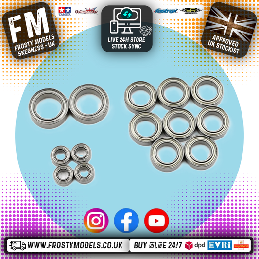 Yeah Racing - Steel Bearing Set (14pcs) For Tamiya Dancing Rider T3-01 - YBS-0063