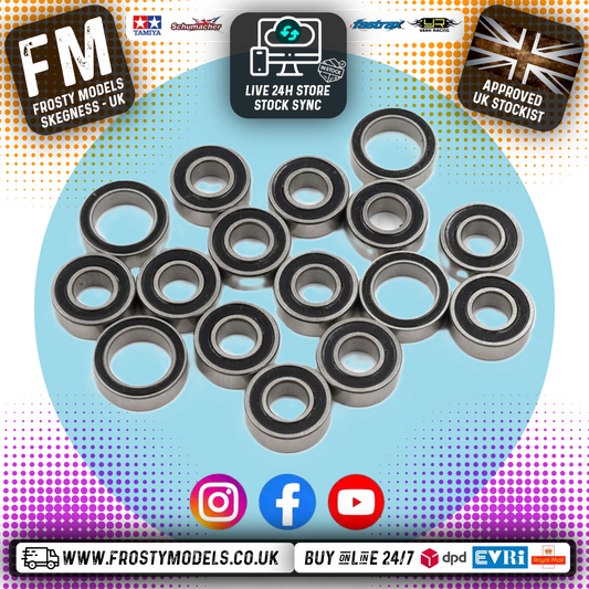 YEAH RACING - Steel Bearing Set (16pcs) For Tamiya TT-02B Buggy - YBS-0022