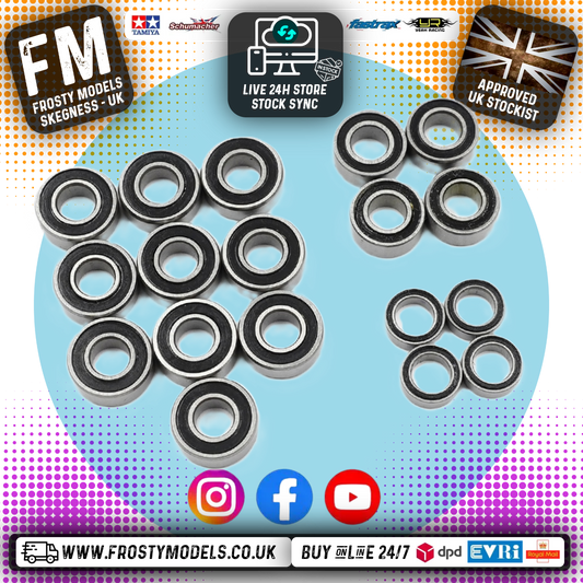 YEAH RACING - Steel Bearings (18pcs) For Tamiya Tamiya DT04 NXGEN FIGHTER - YBS-0075