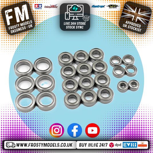 YEAH RACING - Steel Bearings (24pcs) For Tamiya XM-01 Pro - YBS-0073 (XM01)