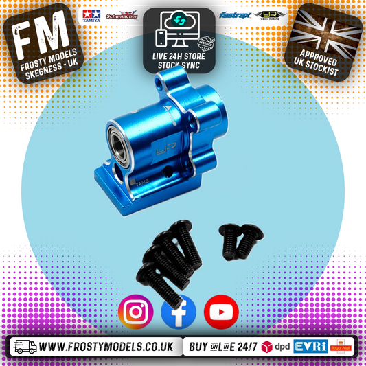 YEAH RACING - Aluminum Bearing Spur Shaft Mount For Tamiya MB01 & BT01 - TAMB-004BU