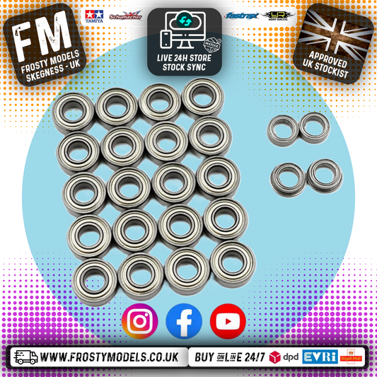 YEAH RACING - Steel Bearing Set (24pcs) For Tamiya MF-01X (MF01 - M-Chassis) - YBS-0064
