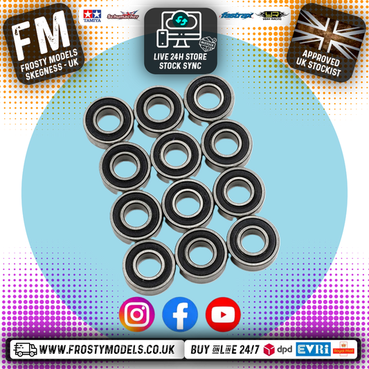 YEAH RACING - Steel Bearing Set (12pcs) For Tamiya Frog / Blackfoot - YBS-0032