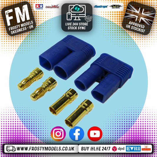 ETRONIX - EC5 5MM GOLD CONNECTORS (MALE & FEMALE) Plugs Connectors (For Arrma & PD Racing) ET0608