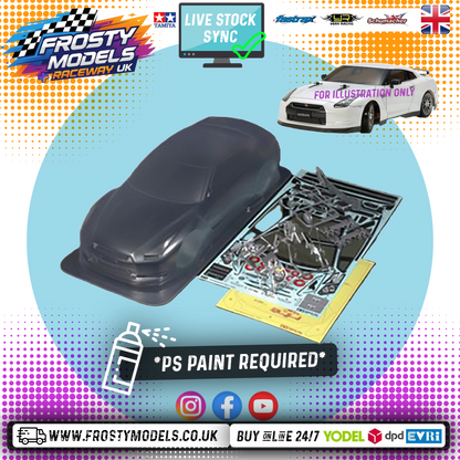 TAMIYA 51340 - 1/10 RC Nissan GT-R Body Shell 190mm wide / 257mm Standard Wheelbase - With Stickers, Masking and Body Parts