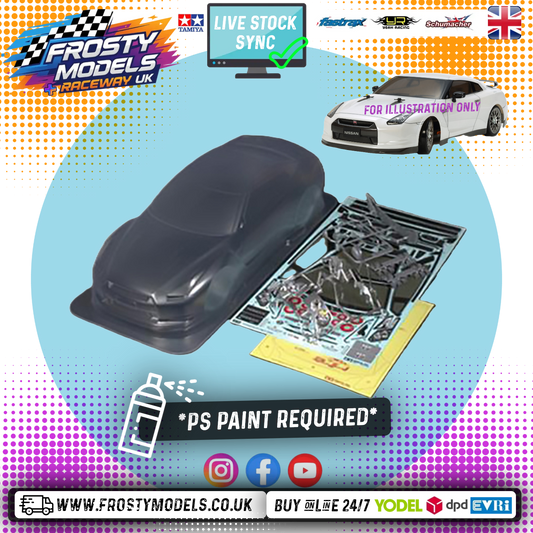 TAMIYA 51340 - 1/10 RC Nissan GT-R Body Shell 190mm wide / 257mm Standard Wheelbase - With Stickers, Masking and Body Parts