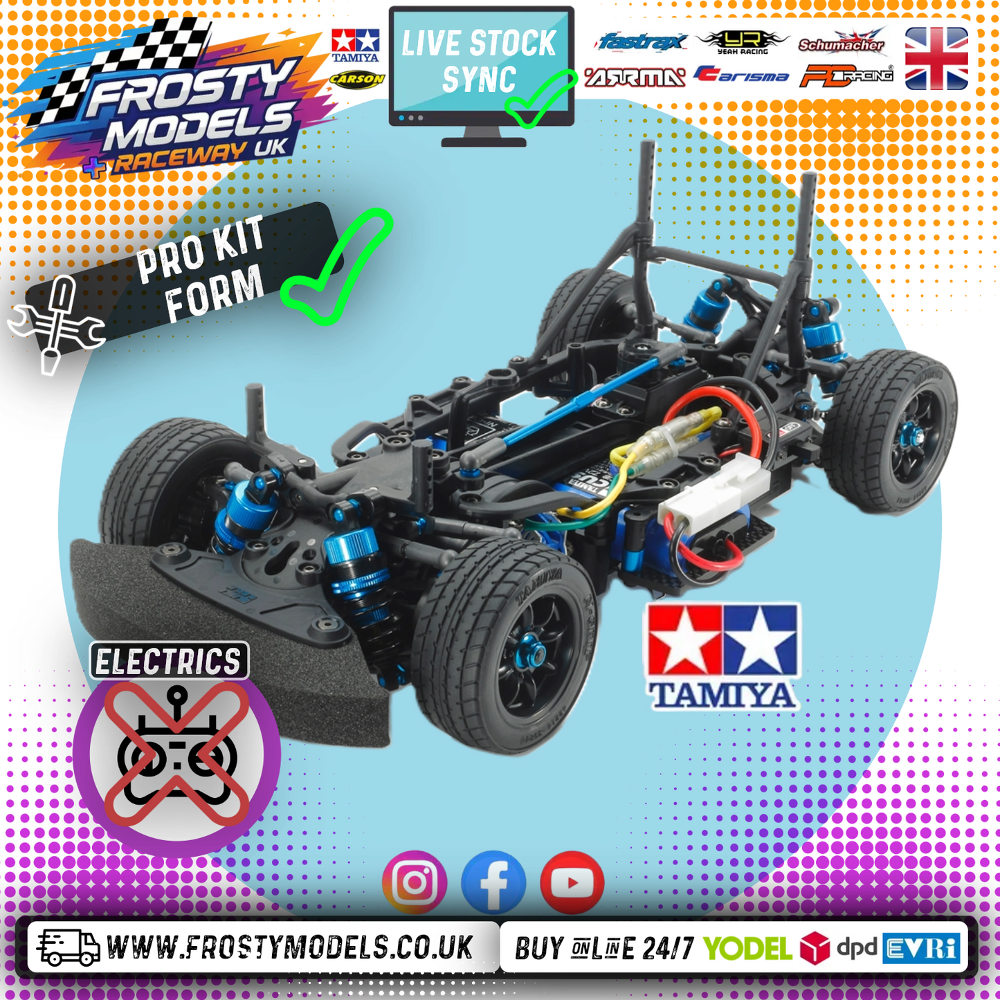 TAMIYA 47520 - M-07R (M07R) Mini MTC Chassis Kit - M-Chassis FWD PRO Hop-Up Model - (No electrics or body / 225mm wheebase Mini)