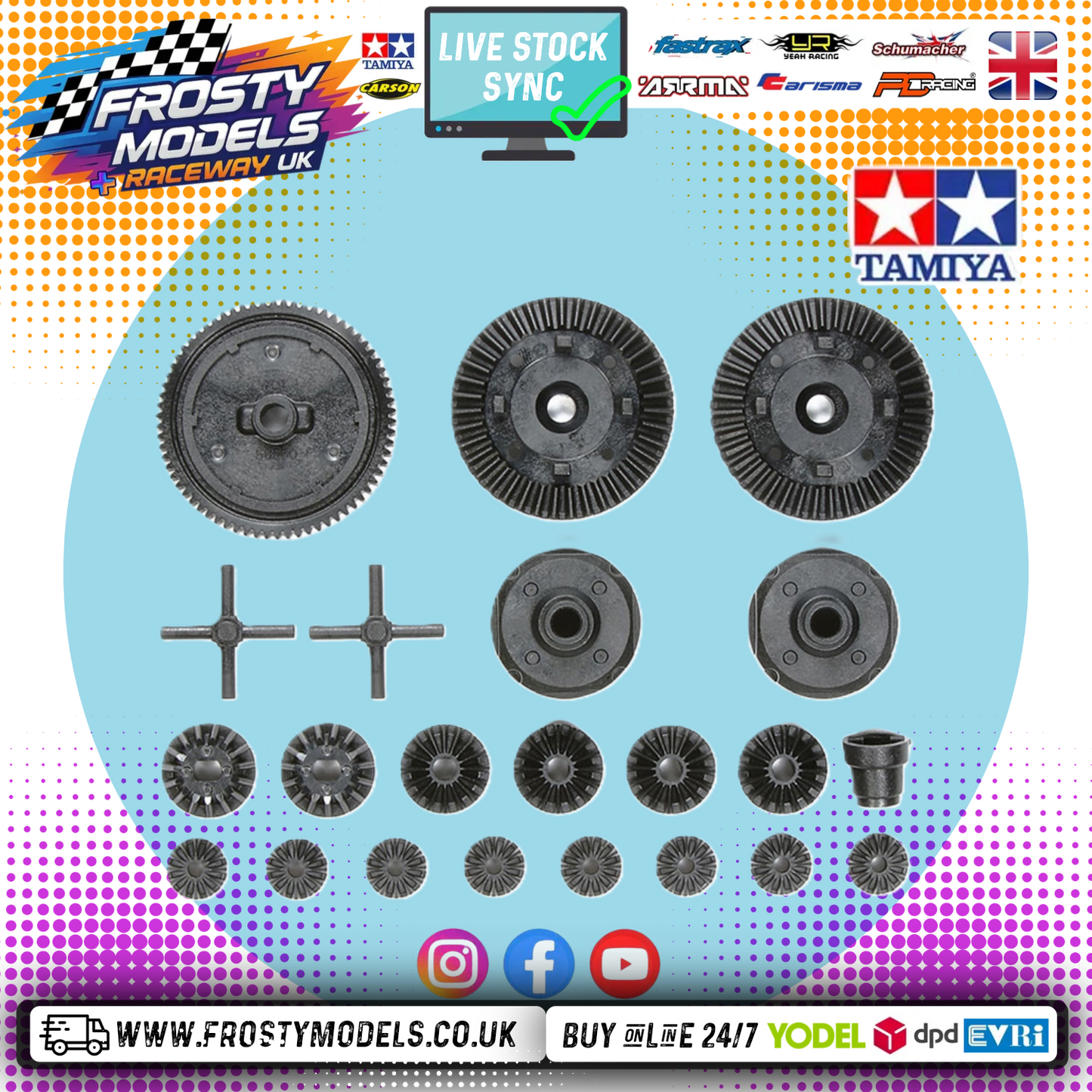 TAMIYA 51531 - TT02 - (70T SPUR GEAR + G PARTS DIFF GEARS) Stock Replacement Genuine Parts