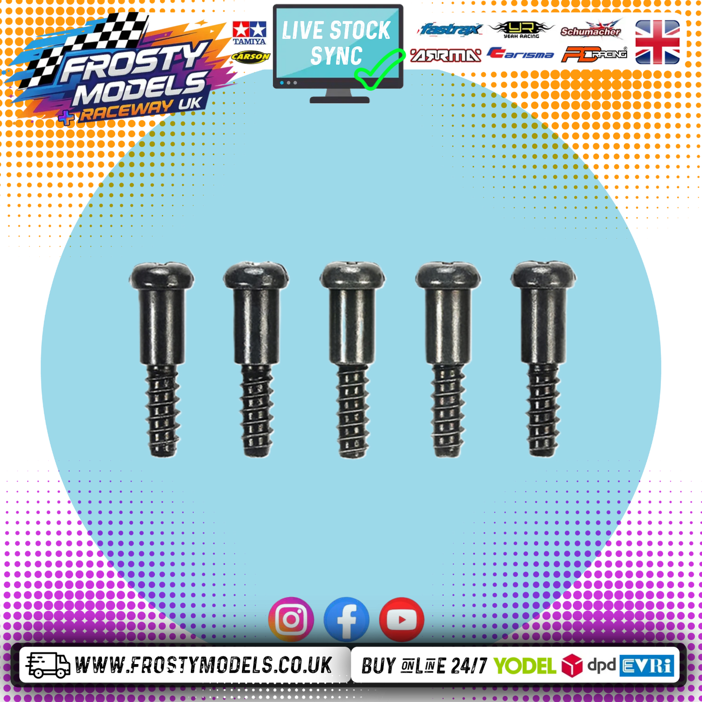 TAMIYA - RC 3X14MM TAPPING SCREW 44002 Item No. 50582 (Step Screws)