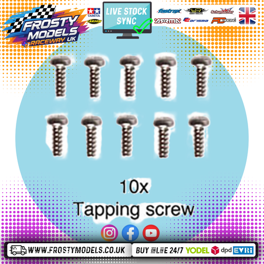TAMIYA - (10PCS) RC 3X8MM TAPPING BUTTON HEAD SCREWS (MC1) - (FOR TT01/TT02 & OTHERS) 58271