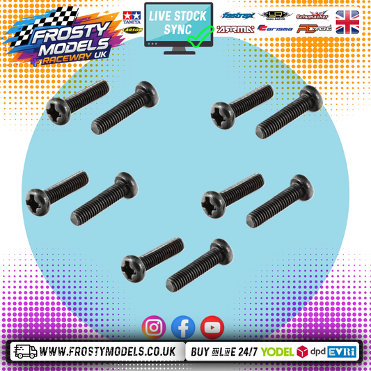 TAMIYA - (10PCS) RC 3x12MM Machine BUTTON HEAD Bolts - (FOR TT01/TT02 & OTHERS)