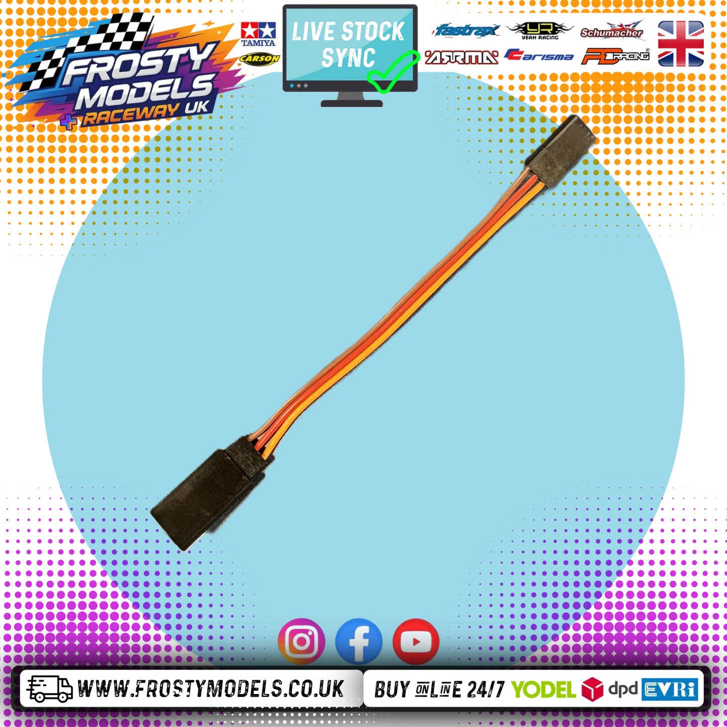 Frosty Models - Small Servo Extension Lead Wire Cable Plug 10cm Long