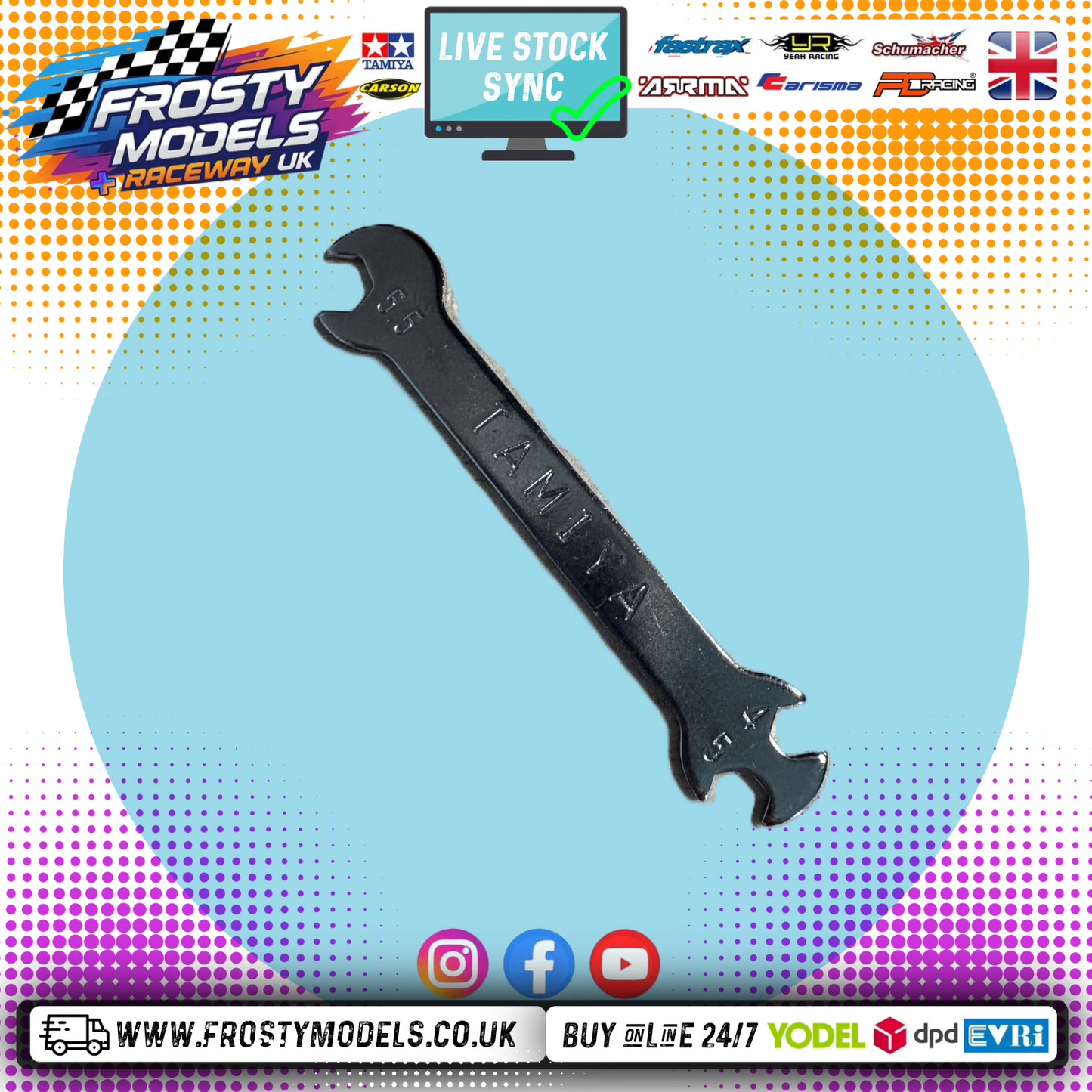 TAMIYA - Tie-Rod / Nut Adjustment Fat Wrench 4mm, 5mm, 5.5mm - Steel