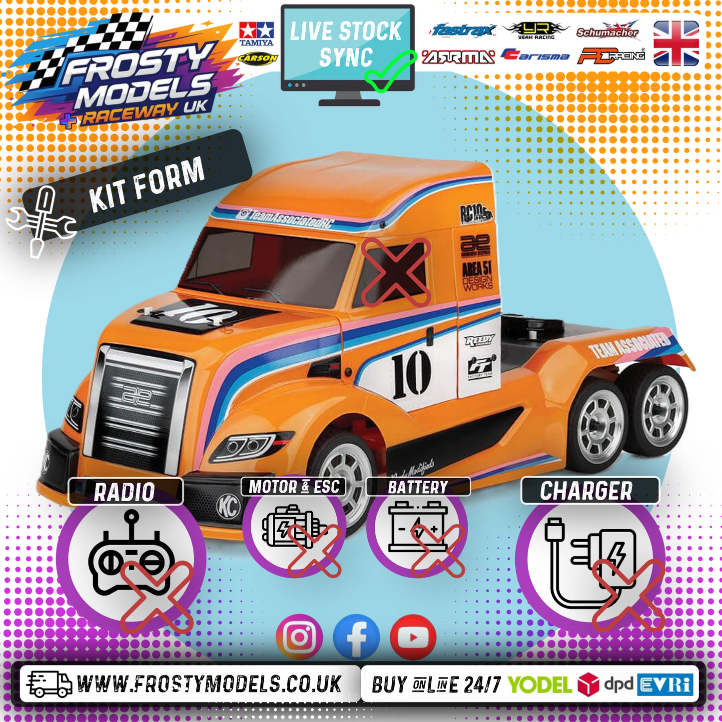 TEAM ASSOCIATED - RC10 6X6 AMERICAN CUSTOM SEMITRUCK KIT (Like Euro Truck - Same Size)