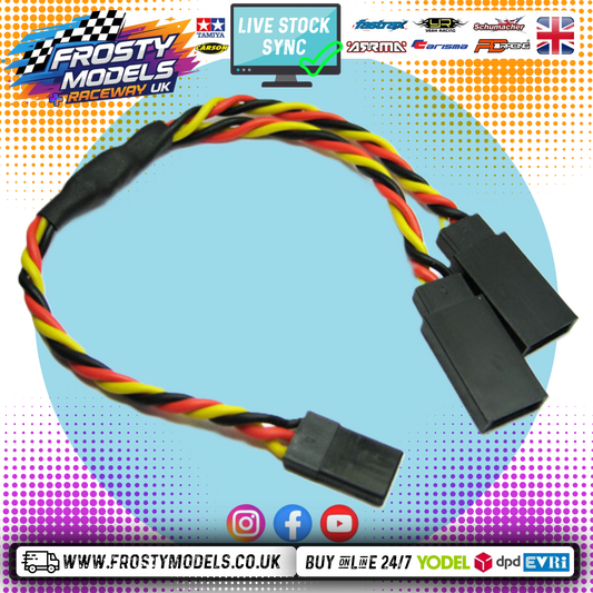 ETRONIX - 15CM 22AWG JR TWISTED Y LEAD EXTENSION WIRE - Servo Y Lead (Splitter) Use to add extra feed to fan, transponders or servos - ET0752