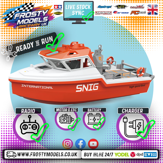HENG LONG - SNIG RESCUE RTR BOAT BRUSHLESS & LIPO 320MM LENGTH WHITE - HL3702-W