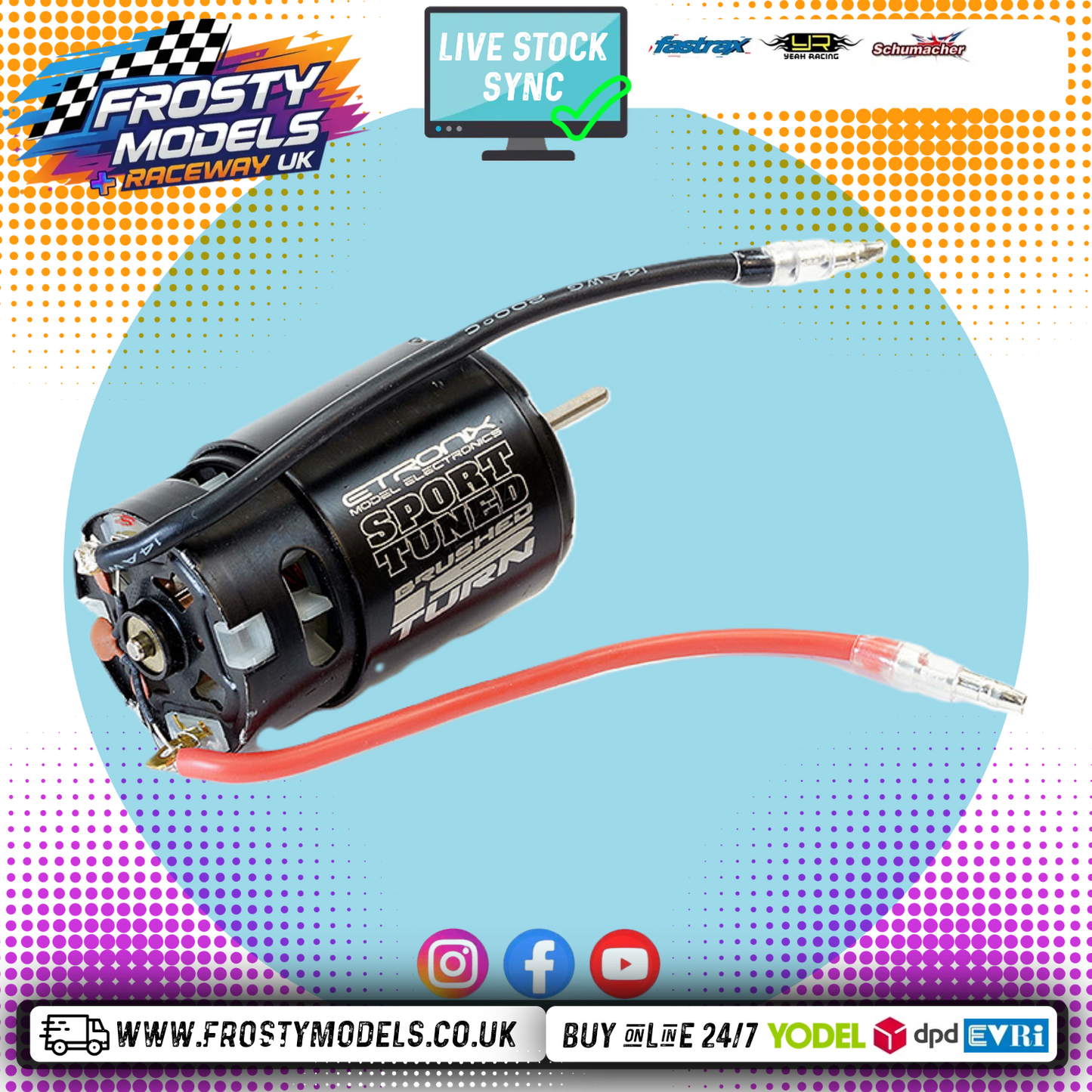 ETRONIX - SPORT TUNED BRUSHED 550 MOTOR - 15T (Turn) (FAST) - (Off Road Buggies & Trucks) ET0300-15