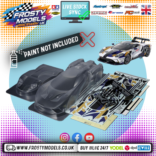 TAMIYA 51664 - 1/10 RC FORD GT MKII Body Shell 190mm wide / 257mm Standard Wheelbase - With Stickers, Masking and Body Parts