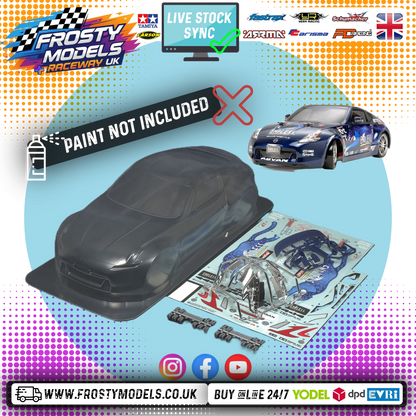 TAMIYA 51428 - 1/10 RC Endless Nissan 370Z Body Shell 190mm wide / 257mm Standard Wheelbase - With Stickers, Masking and Body Parts