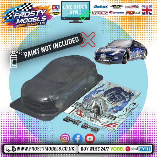 TAMIYA 51428 - 1/10 RC Endless Nissan 370Z Body Shell 190mm wide / 257mm Standard Wheelbase - With Stickers, Masking and Body Parts