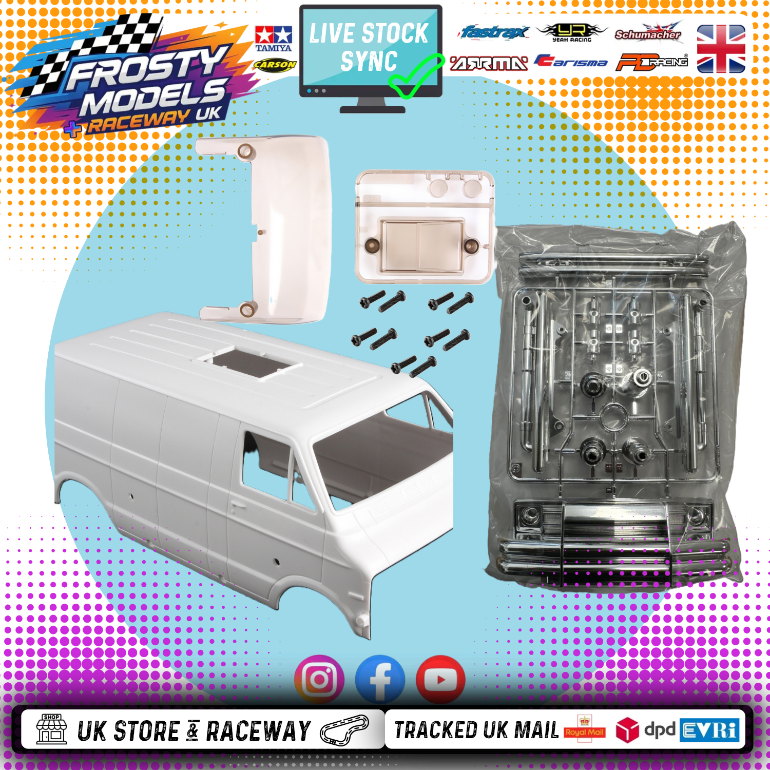Tamiya - Lunchbox ABS Body & Chrome Parts Set Bundle - All parts and screws (No Stickers)