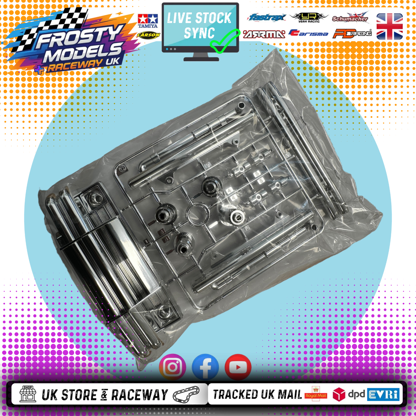 Tamiya - Lunchbox Bumper Parts (Chrome) - C PARTS: 58063 Item Number 9005229