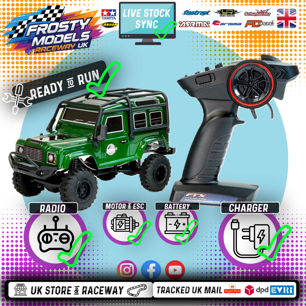 FTX - OUTBACK MINI (1:24TH SCALE) 3.0 RANGER - READY-TO-RUN W/PARTS - GREEN - FTX5503G