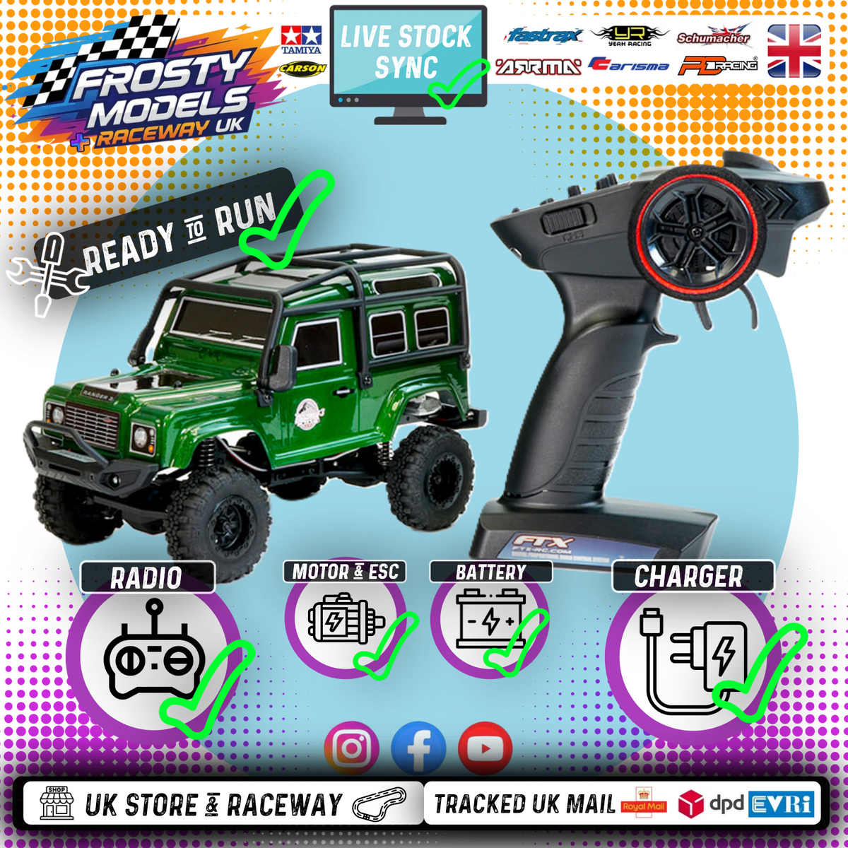 FTX - OUTBACK MINI (1:24TH SCALE) 3.0 RANGER - READY-TO-RUN W/PARTS - GREEN - FTX5503G