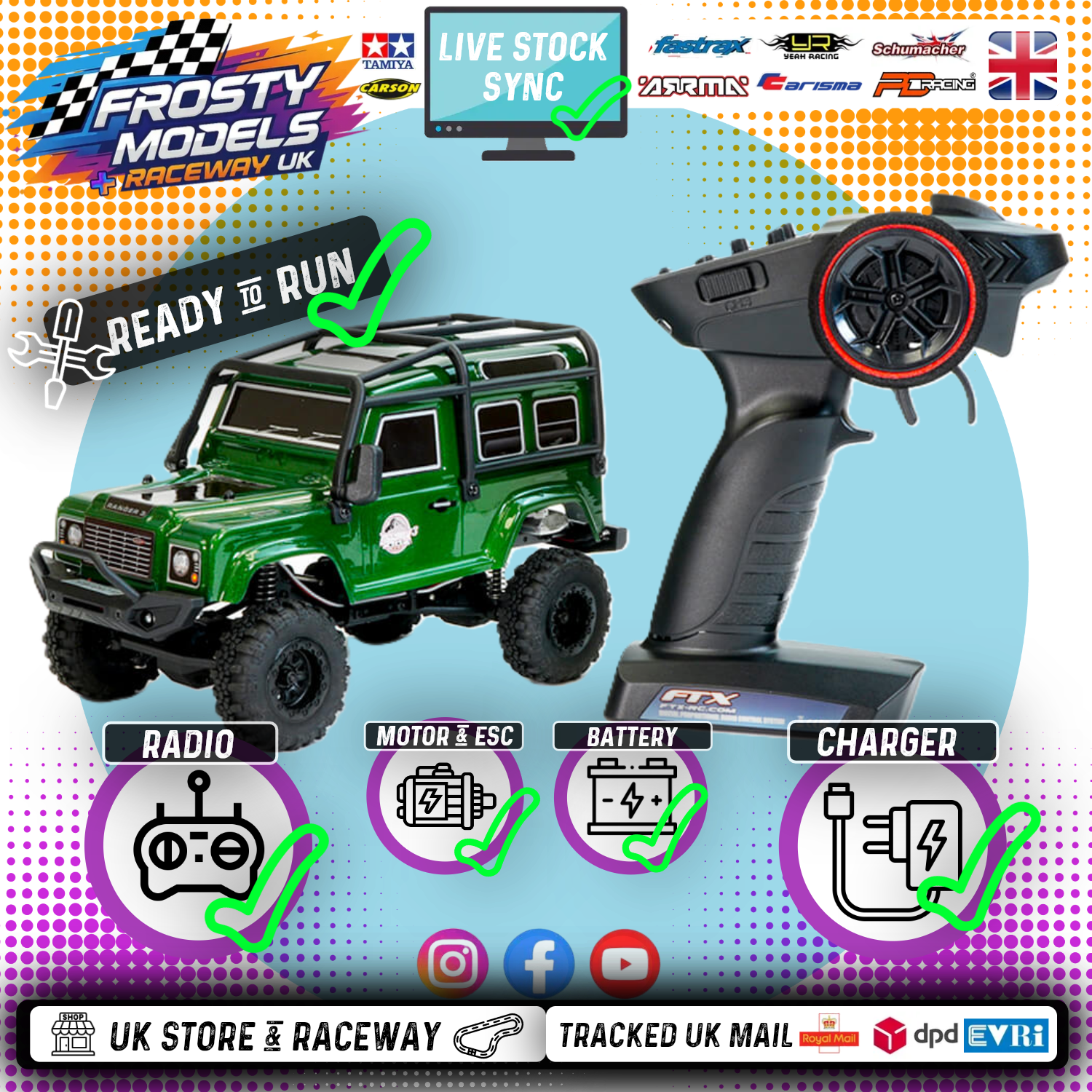 FTX - OUTBACK MINI (1:24TH SCALE) 3.0 RANGER - READY-TO-RUN W/PARTS - GREEN - FTX5503G