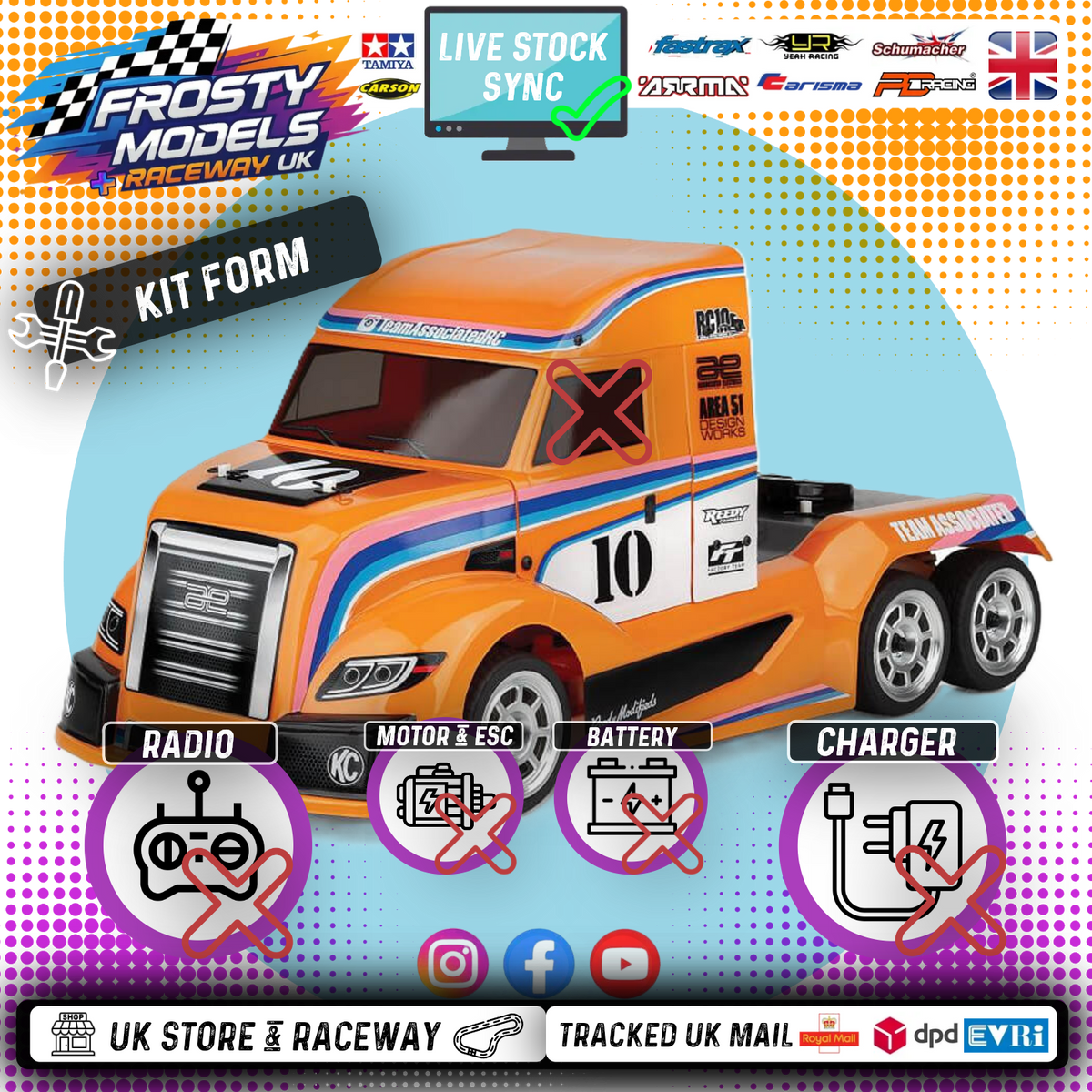 TEAM ASSOCIATED - RC10 6X6 AMERICAN CUSTOM SEMITRUCK KIT (Like Euro Truck - Same Size)
