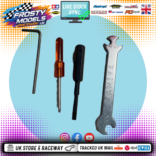 TAMIYA - Micro Screw Driver Set - 1.5mm Allen Key, Micro Cross Head & Flat Driver, 4, 5, 5.5mm Wrench Set