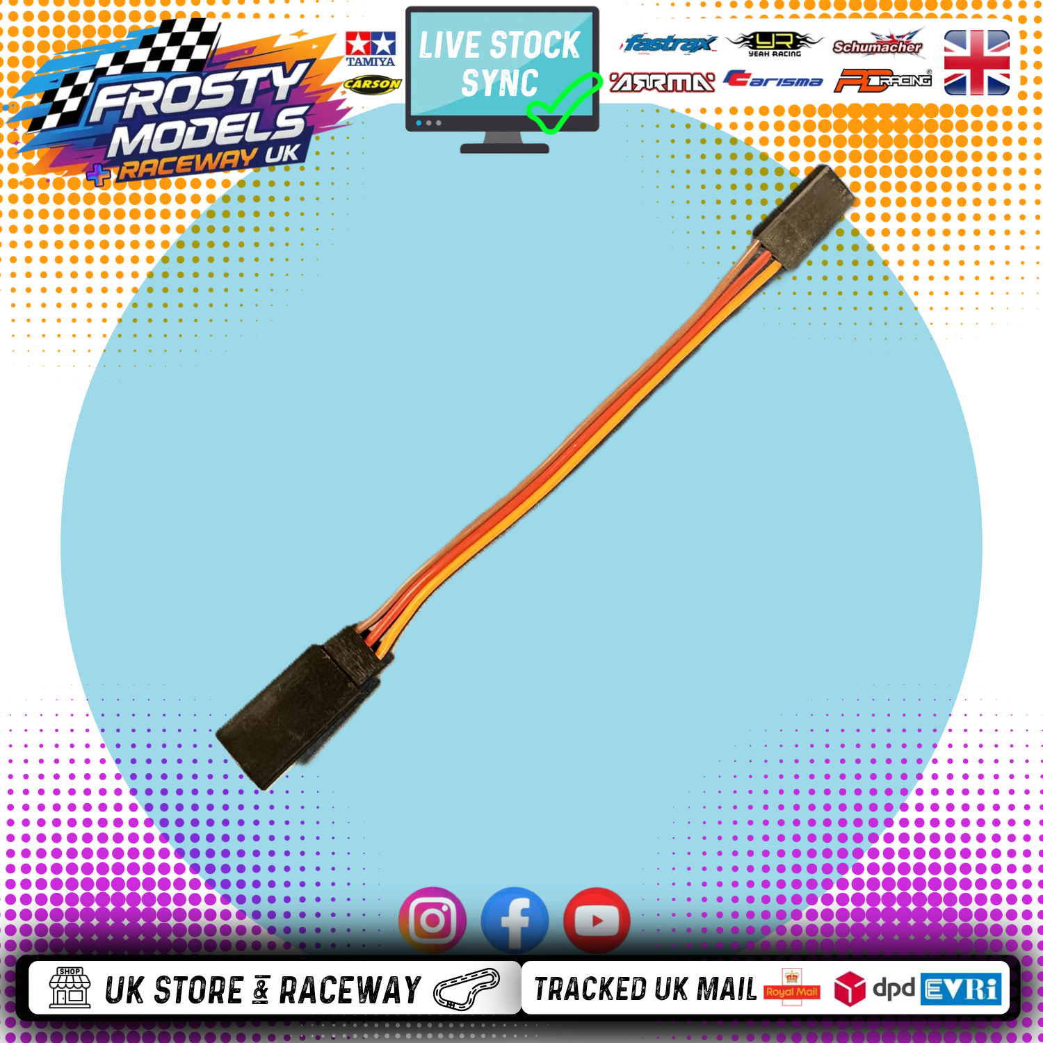 Frosty Models - Small Servo Extension Lead Wire Cable Plug 10cm Long