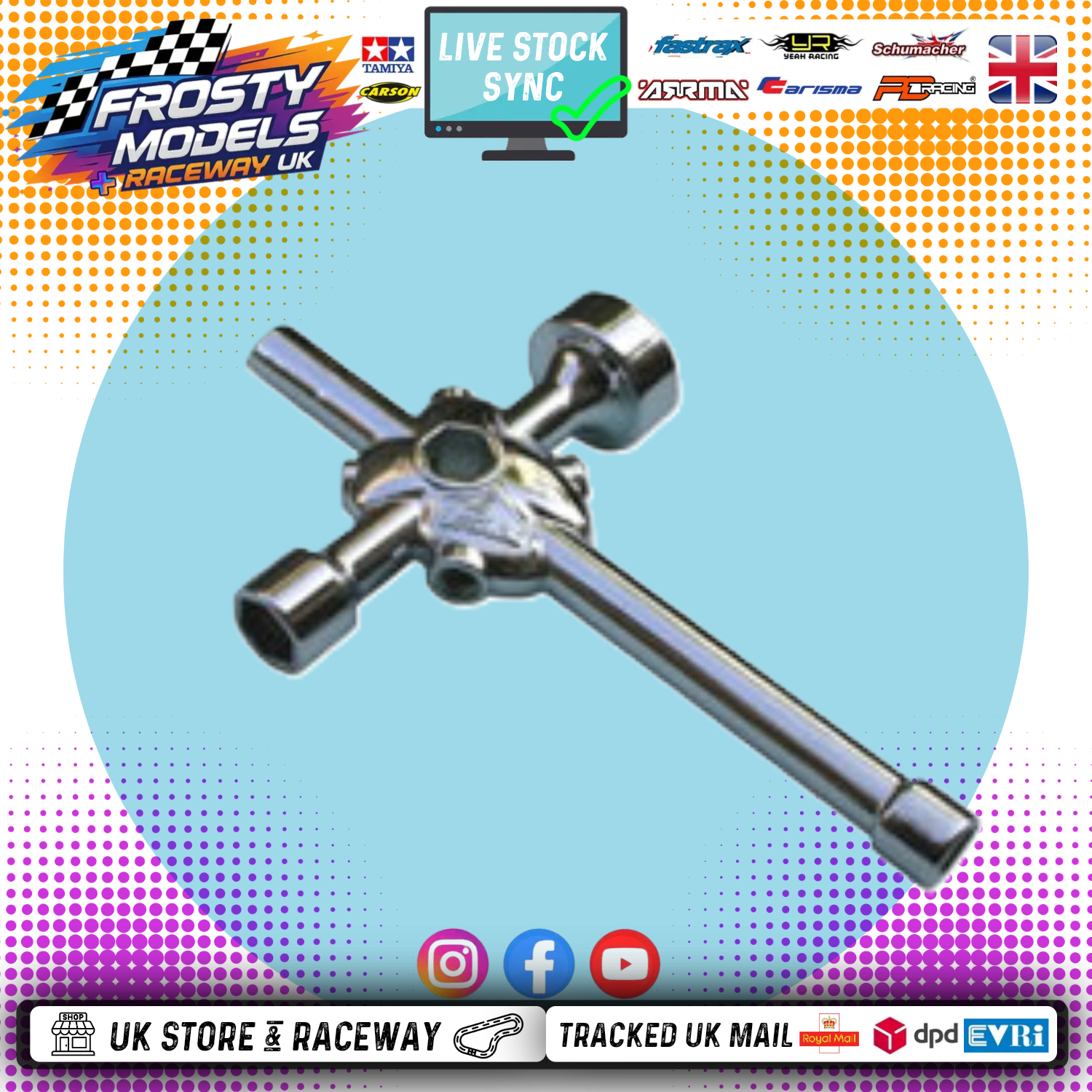 PROLUX - 4-WAY WRENCH Spanner (Glow Plug, Wheel Nuts) - TYPE (7/8/10/17MM)
