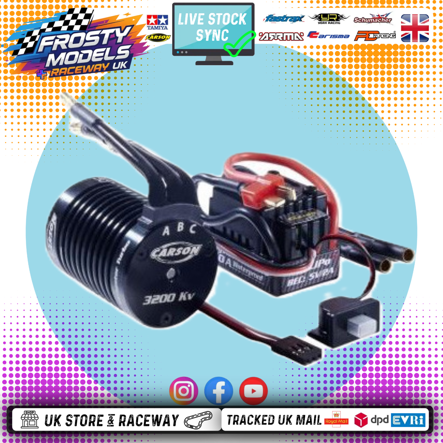 Carson - 1/10 RC Brushless System Combo BL Set Dragster Turbo 2.0 2600KV - C906311 (Deans plug)