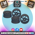 Tamiya - 50732 X2 PACKS - 1/10 (4PCS) RC Touring Car GREY 10 SPOKE Wheels (26mm / O-Offset) 12mm Hex Drive