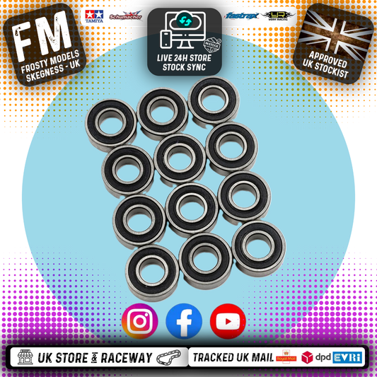 YEAH RACING - Steel Bearing Set (12pcs) For Tamiya Frog / Blackfoot - YBS-0032
