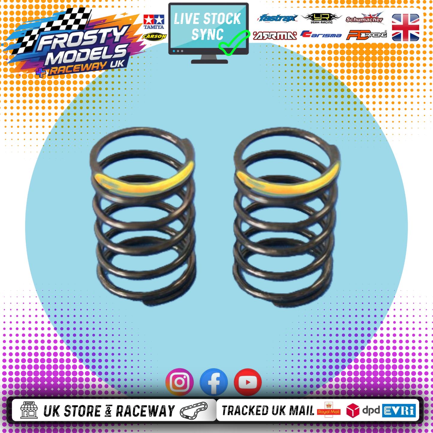 Ride - 1/10 Touring Car - TC Pro Matched Spring Yellow Soft (1pr) - RI-28028
