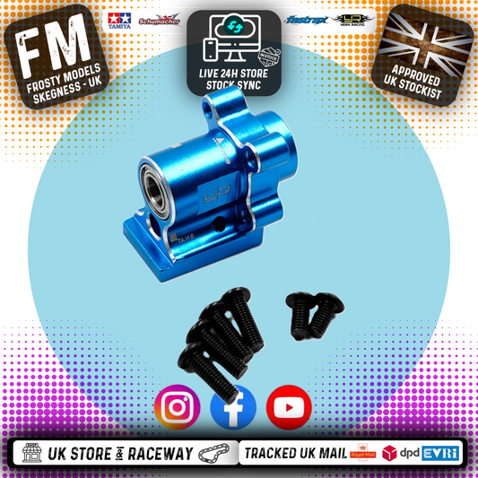 YEAH RACING - Aluminum Bearing Spur Shaft Mount For Tamiya MB01 & BT01 - TAMB-004BU