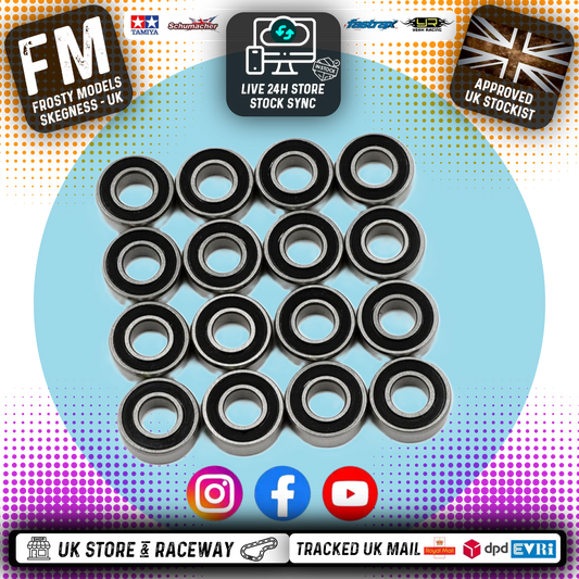 YEAH RACING - Bearings (16pcs) Tamiya Wild Willy 2 (WR02) Honda City Turbo - YBS-0058