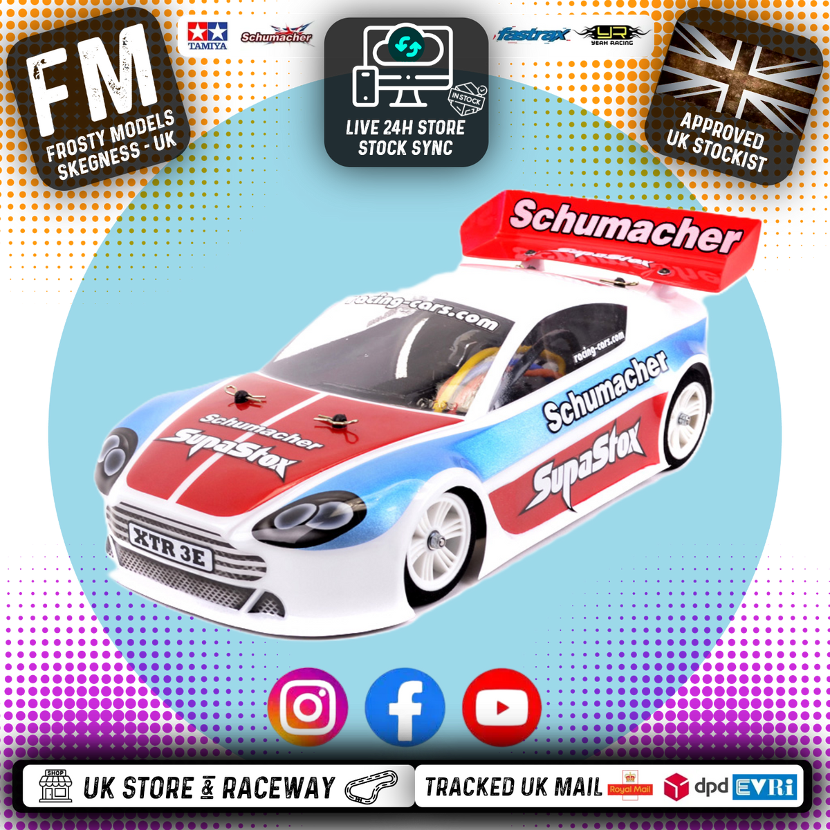 Aston Martin GT12 1/12 SCALE (FITS ATOM) (CLEAR LEXAN) Body Shell - G898 (201mm wheelbase / 162mm wide)