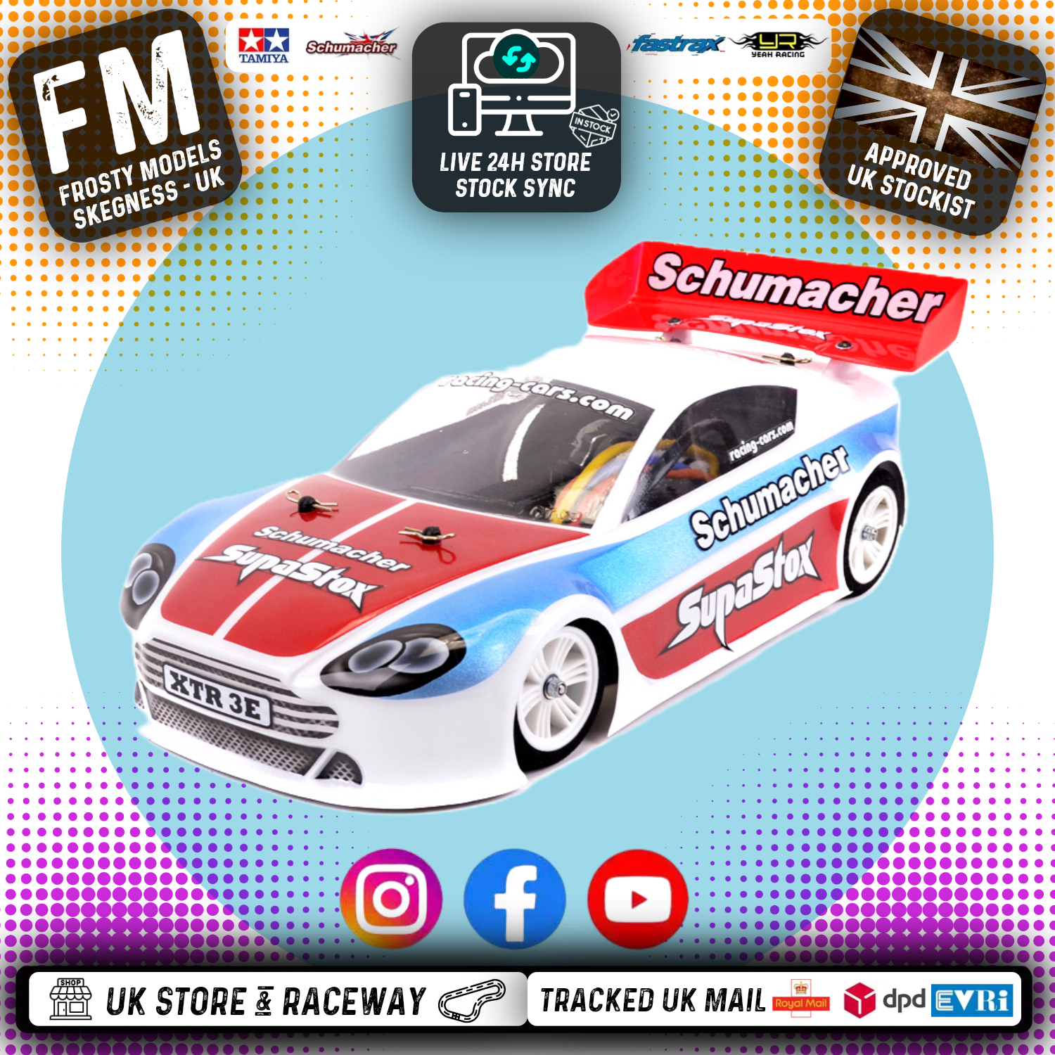 Aston Martin GT12 1/12 SCALE (FITS ATOM) (CLEAR LEXAN) Body Shell - G898 (201mm wheelbase / 162mm wide)