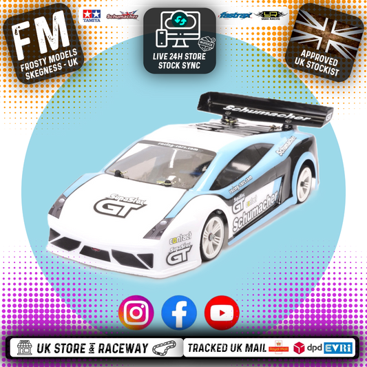 SUPASTOX GT12 1/12 SCALE  (CLEAR LEXAN) Lambo Body Shell - G906 (200mm wheelbase / 164mm wide rear / 155mm front)