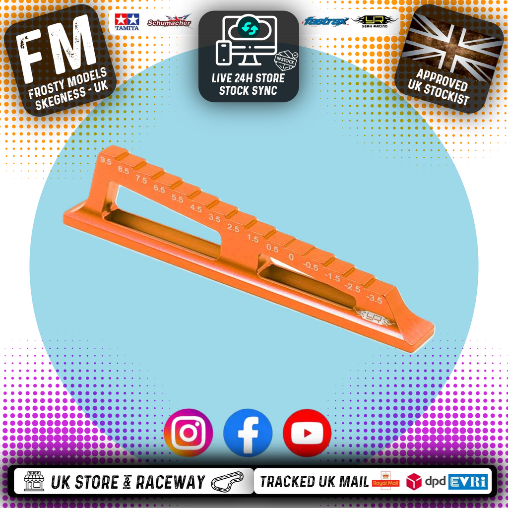 Yeah Racing - 1/10th Car/Buggy Chassis Droop Gauge 1mm increment (-3.5 to 9.5mm) Orange - YT-0071HOR