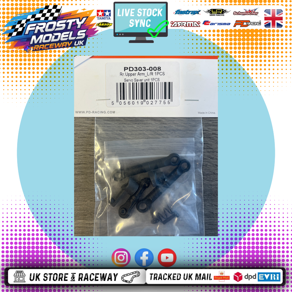 PD Racing TK16 & TR16  - Steering arms + servo saver - PD303-008