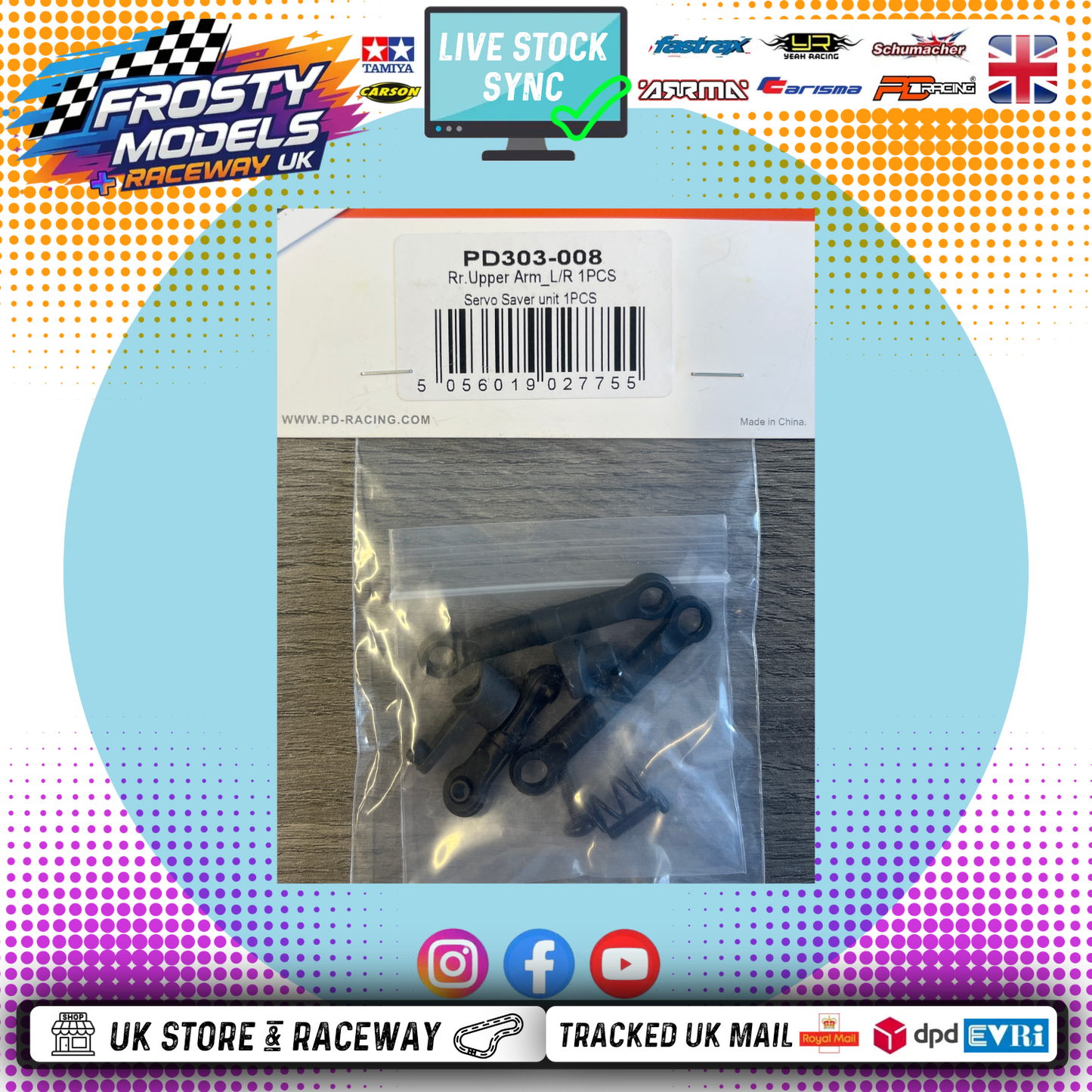 PD Racing TK16 & TR16  - Steering arms + servo saver - PD303-008