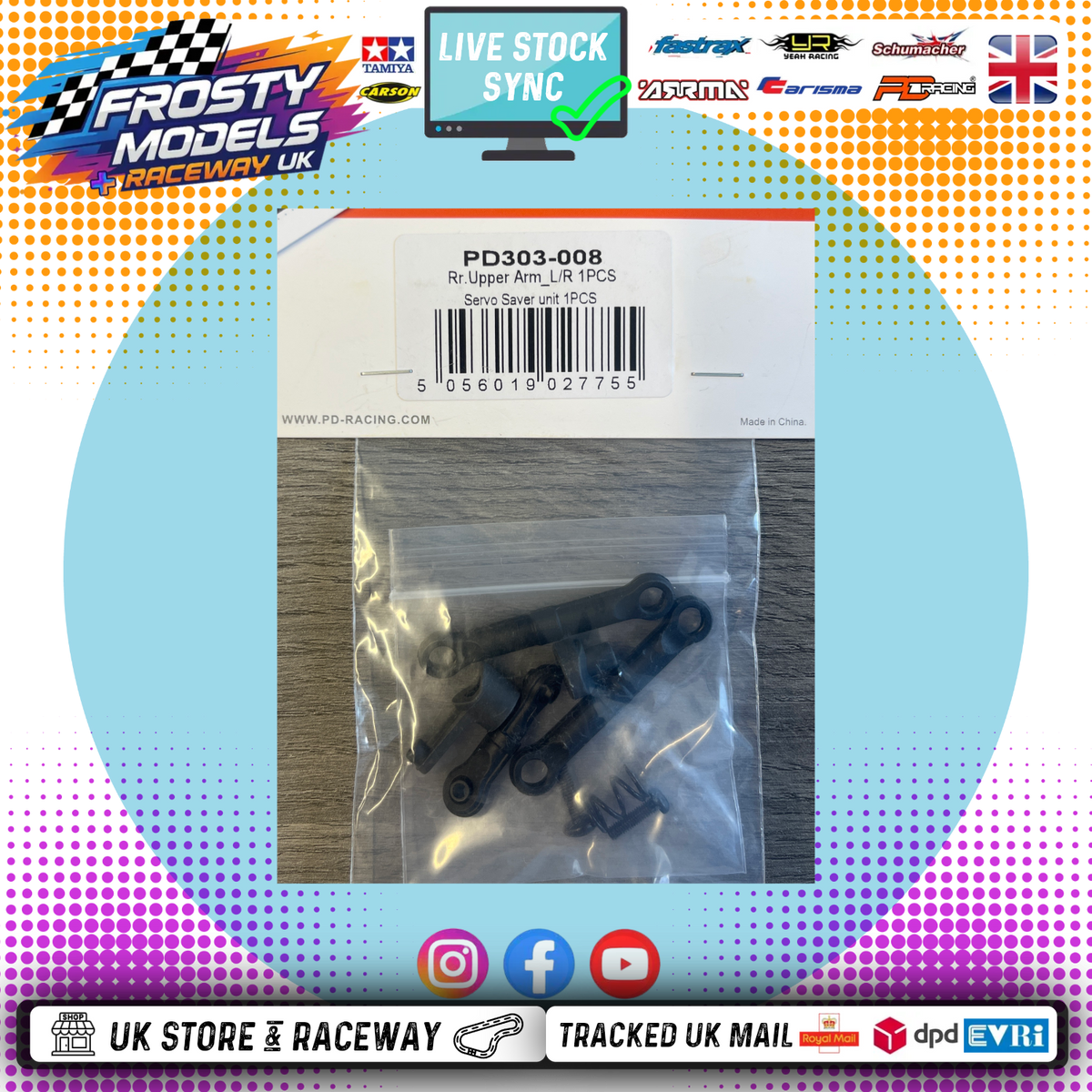 PD Racing TK16 & TR16  - Steering arms + servo saver - PD303-008
